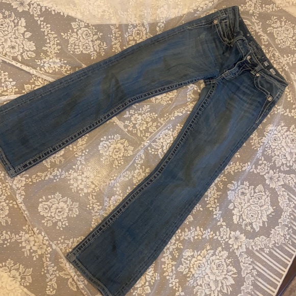 MISS ME STUDDED BOOT CUT JEANS SZ 29 BEJEWELED CROSS POCKETS - Picture 8 of 10